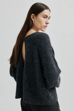 Load image into Gallery viewer, Second Female - Aina Single Button Cardigan - Dark Grey Melange