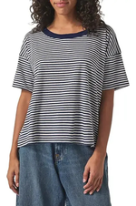 Load image into Gallery viewer, Splendid - Astrid Short Sleeve Tee - Navy Stripe