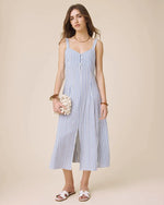 Load image into Gallery viewer, Splendid - Madelyn Stripe Midi Dress - White/Azure