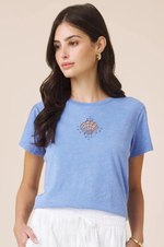 Load image into Gallery viewer, Splendid - Seashell Embroidered Short Sleeve Tee - Azure