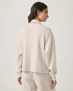 Load image into Gallery viewer, Splendid - Waffle Scuba Polo Sweatshirt - Moonstone