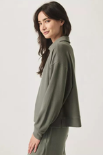 Load image into Gallery viewer, Splendid - Waffle Scuba Polo Sweatshirt - Soft Vob