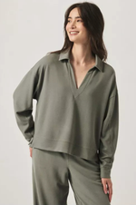 Load image into Gallery viewer, Splendid - Waffle Scuba Polo Sweatshirt - Soft Vob