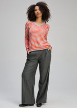 Load image into Gallery viewer, Zaket And Plover - Stripe V Essential Sweater - Marl