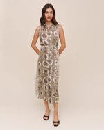 Load image into Gallery viewer, Bella Dahl - Sleeveless Belted Midi Dress - Serpent Sage Print