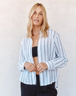Load image into Gallery viewer, Bella Dahl - Clean Split Back Button Down Shirt - Black & White Shadow Stripe