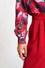 Load image into Gallery viewer, Pom Amsterdam - Violet Picnic Delight Blouse - Red