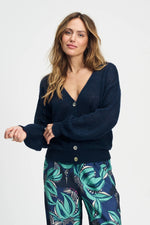 Load image into Gallery viewer, Pom Amsterdam - Deep Dark Blue Cardigan