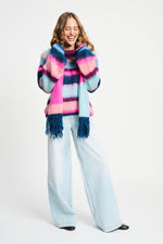 Load image into Gallery viewer, Pom Amsterdam - Brushed Stripes Blue Pullover