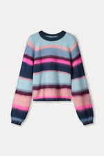 Load image into Gallery viewer, Pom Amsterdam - Brushed Stripes Blue Pullover