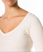 Load image into Gallery viewer, Crossley Long Sleeve V Neck T Shirt Boul Pale Peach
