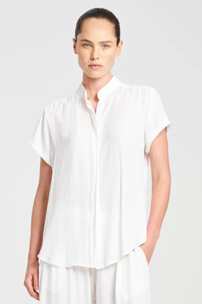 Mela Purdie - Soft Stand Shirt - White