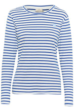 Load image into Gallery viewer, Kaffe - KAliddy T Shirt - Chalk/Surf The Web-Blue Heart
