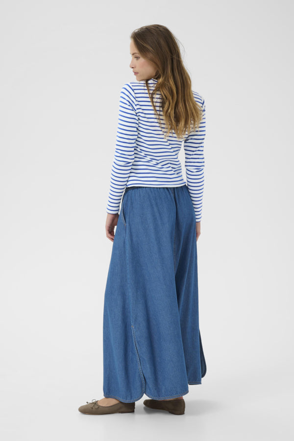 Kaffe - KAliddy T Shirt - Chalk/Surf The Web-Blue Heart