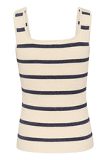 Load image into Gallery viewer, Kaffe - KAmorita Knit Top - Silver White Blue Stripe
