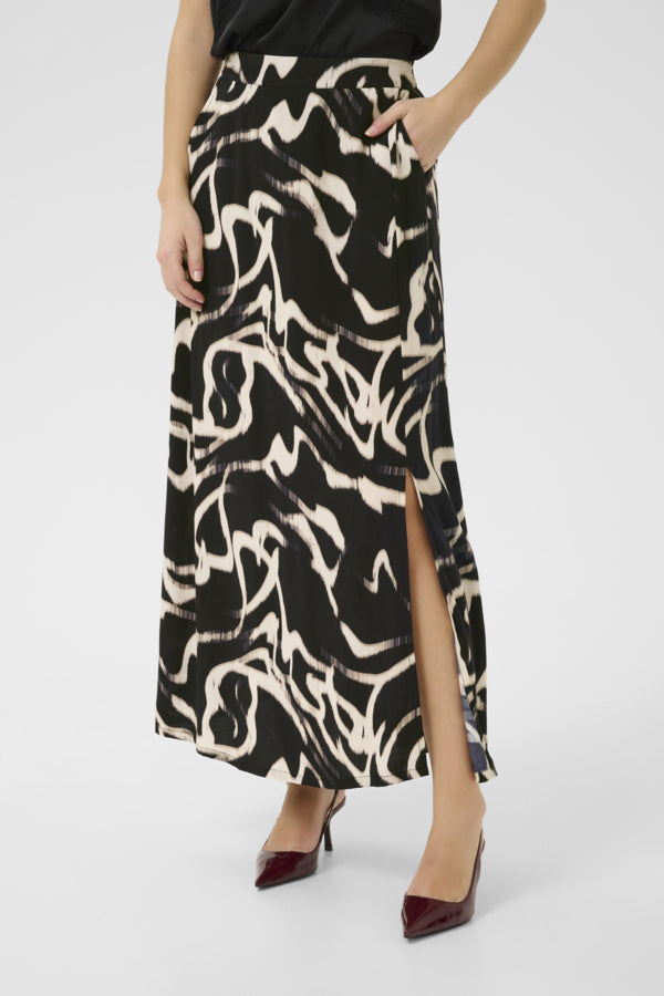 Kaffe - KAmartha Skirt - Black/Nature Organic Lines
