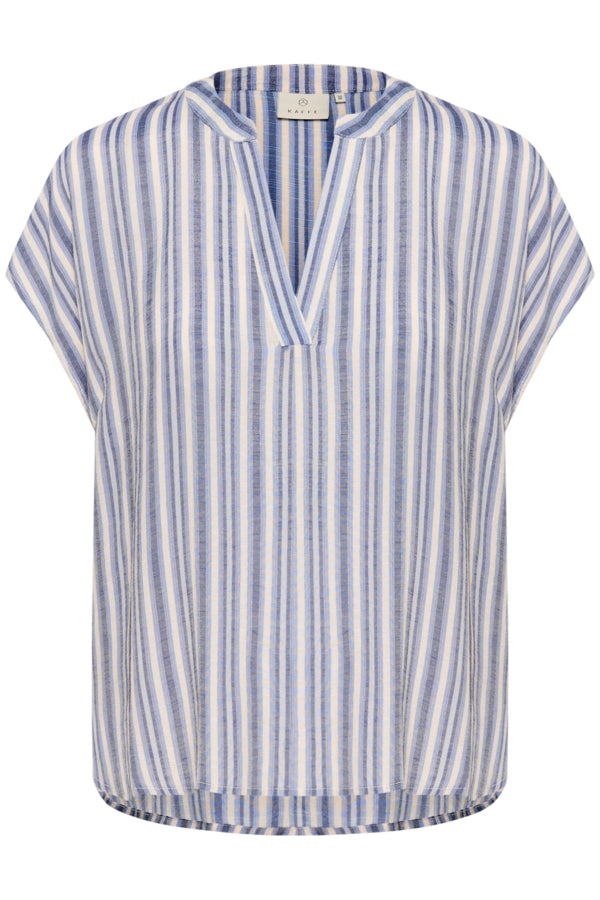 Kaffe - KAanja Blouse - Blue/Chalk Stripe