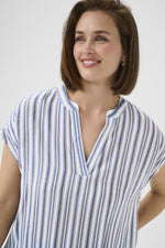 Load image into Gallery viewer, Kaffe - KAanja Blouse - Blue/Chalk Stripe
