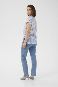 Kaffe - KAanja Blouse - Blue/Chalk Stripe