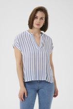 Load image into Gallery viewer, Kaffe - KAanja Blouse - Blue/Chalk Stripe
