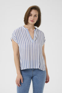 Kaffe - KAanja Blouse - Blue/Chalk Stripe
