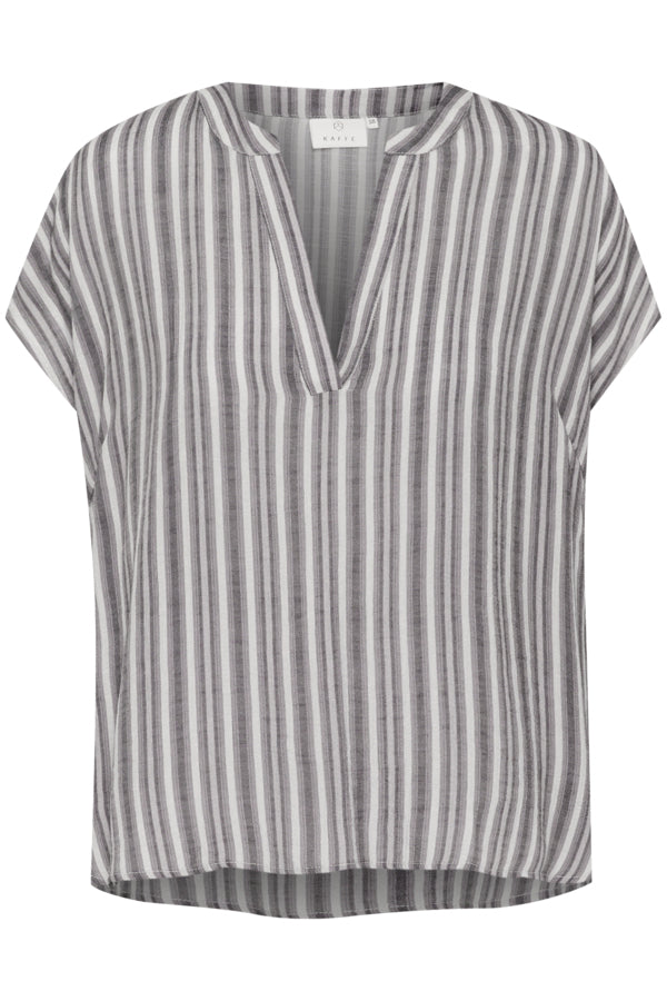 Kaffe - KAanja Blouse - Black/Chalk Stripe