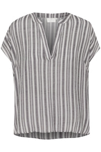 Kaffe - KAanja Blouse - Black/Chalk Stripe