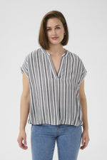 Load image into Gallery viewer, Kaffe - KAanja Blouse - Black/Chalk Stripe
