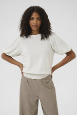 Load image into Gallery viewer, Kaffe - KAregina Pleat Pullover - Chalk
