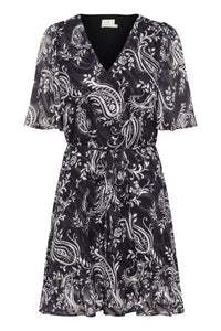 Kaffe - KAlecta Short Dress - Black/Turtledove Paisley