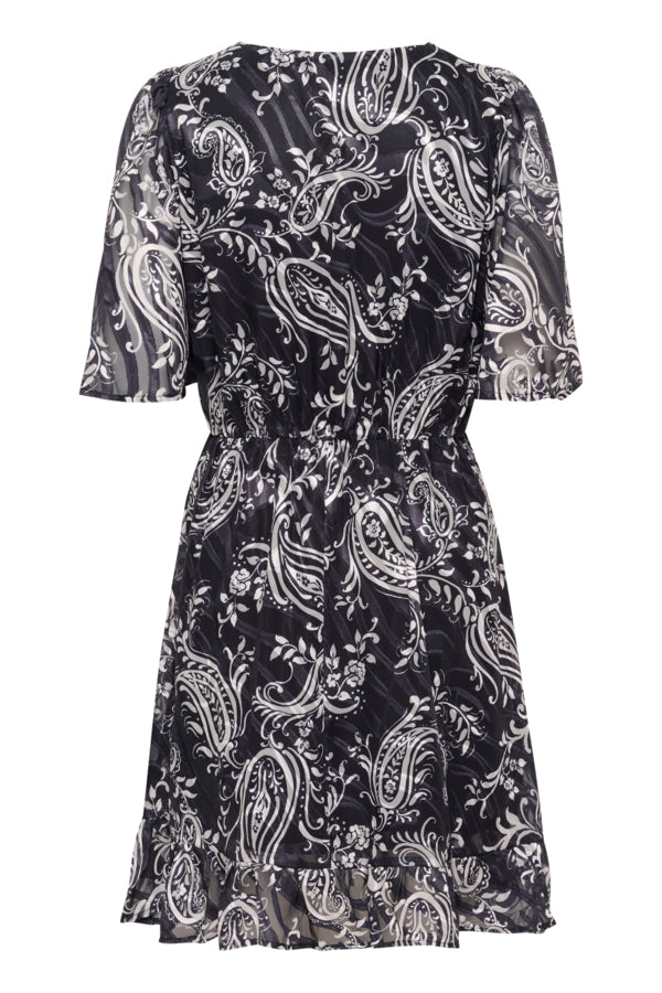 Kaffe - KAlecta Short Dress - Black/Turtledove Paisley
