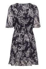 Load image into Gallery viewer, Kaffe - KAlecta Short Dress - Black/Turtledove Paisley
