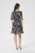 Load image into Gallery viewer, Kaffe - KAlecta Short Dress - Black/Turtledove Paisley
