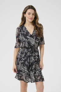 Kaffe - KAlecta Short Dress - Black/Turtledove Paisley