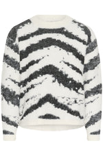 Load image into Gallery viewer, Kaffe - KAbiva Knit Pullover - Chalk Black Animal
