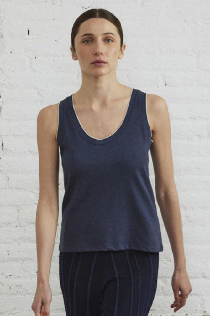 Sita Murt - Cotton Linen Top - True Blue