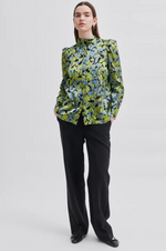 Load image into Gallery viewer, Second Female - Lelou Foil Print Shirt - Shadow Lime
