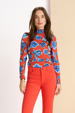 Load image into Gallery viewer, Pom Amsterdam - Flower Turtleneck - Glory Red

