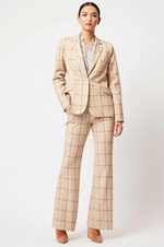 Load image into Gallery viewer, Once Was - Venus Ponte Elastic Back Blazer - Oatmeal Check
