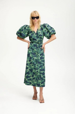 Load image into Gallery viewer, Gestuz - Omalia Wrap Dress - Green Flower
