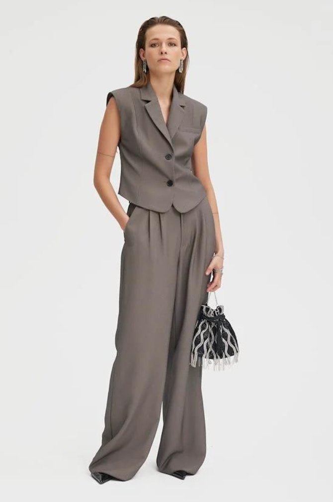 Gestuz - Ancie Waistcoat - Grey Structure