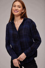 Load image into Gallery viewer, Bella Dahl - Classic Button Down Shirt - Admiral Blue Plaid
