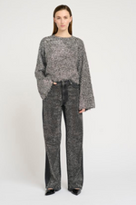 Load image into Gallery viewer, Gestuz - Mattiani Cropped Pullover - Gun Metal
