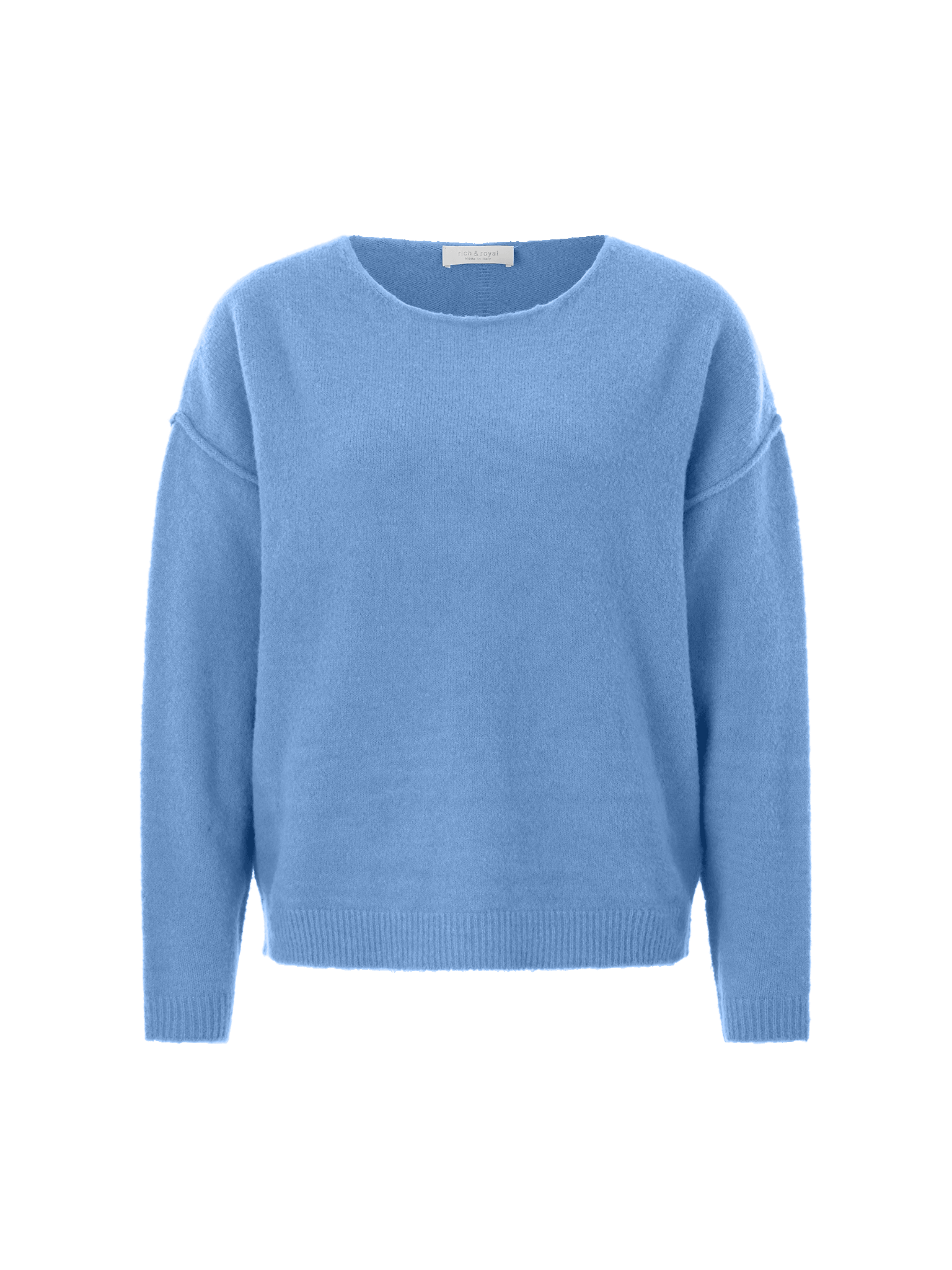 Rich And Royal - Crew Neck Outside Seams Sweater - Ocean Blue