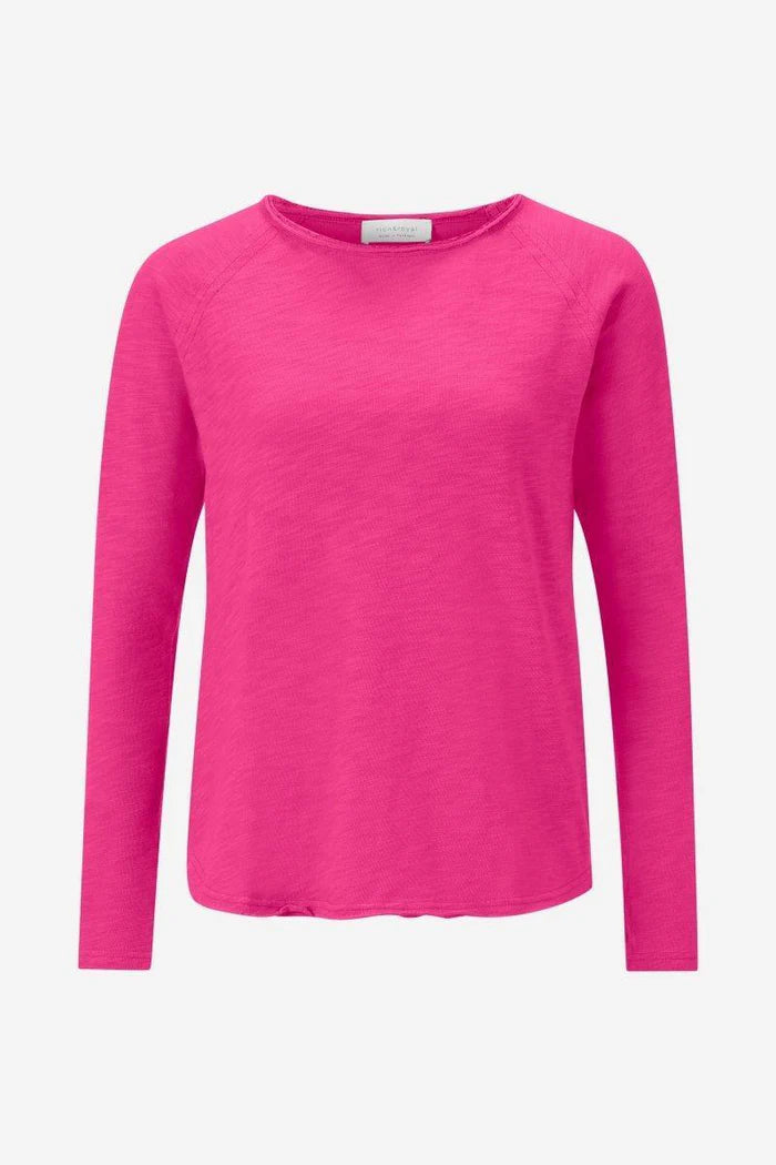 Rich And Royal - Organic Heavy Jersey Long Sleeve Tee - Raspberry Pink