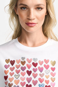 Rich And Royal - Easy Fit Hearts T-Shirt - White