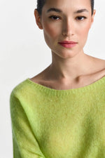 Load image into Gallery viewer, Rich And Royal - Boat Neck Seamless Sweater - Urban Lime

