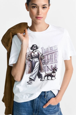 Load image into Gallery viewer, Rich And Royal - T-Shirt With Fashion Print - White

