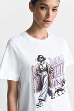 Load image into Gallery viewer, Rich And Royal - T-Shirt With Fashion Print - White
