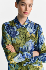 Load image into Gallery viewer, Rich And Royal - Peony Print Shirt - Urban Lime
